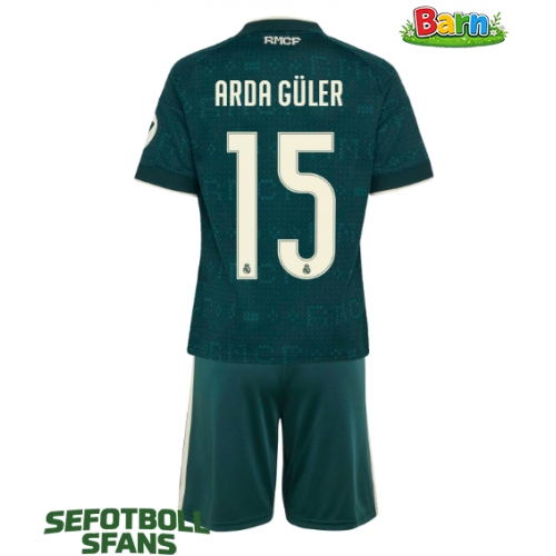 Real Madrid Arda Guler #15 Bortaställ Barn 2026-27 Kortärmad (+ Korta byxor)